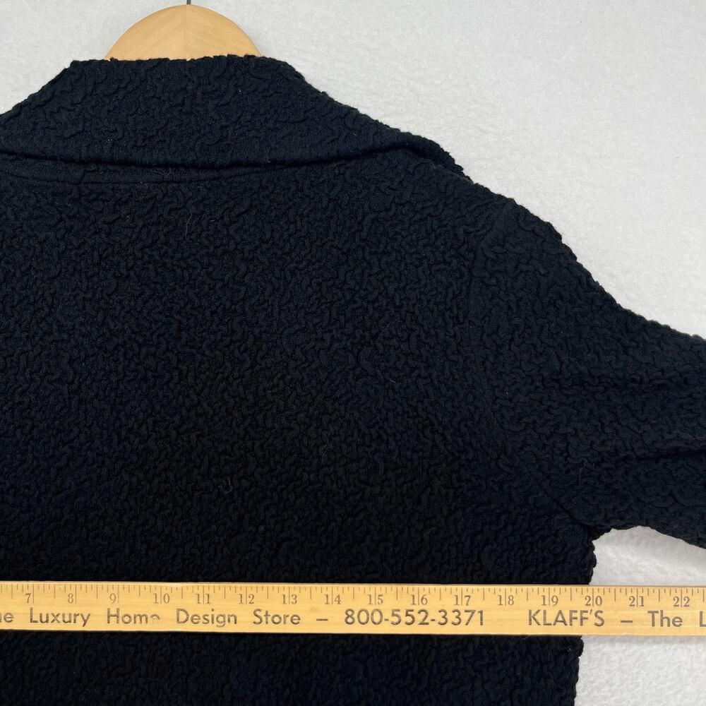 EILEEN FISHER Cardigan XS Cotton Merino Wool Bolero Jacket Sweater Open Black - Picture 12 of 14